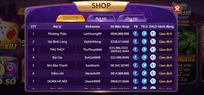 Nạp tiền vào tài khoản nổ hũ Huto nhanh chóng qua đại lý